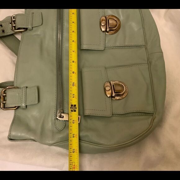 Marc Jacobs handbag Leather Green double handles front pockets - Picture 13 of 16